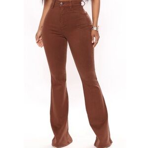 Fashion Nova Brown Flared Pants